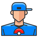 boy, game, go, play, pokemon, trainer svg vector icon
