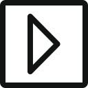 arrow, arrow right, play, right, square svg vector icon