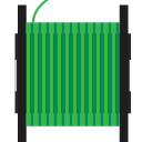 3d print, filament, green, spool svg vector icon