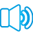 basic, blue, speaker icon