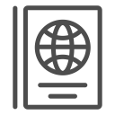 abroad, airport, country, document, flight, passport, world svg vector icon