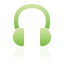 green, headphone icon