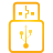 basic, stick, usb, yellow icon