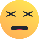 dead, emoji, emot, face, reaction, tired svg vector icon