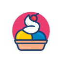 colorful, dessert food, ice cream svg vector icon