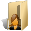 female, folder, user icon