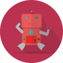 android, fun robot, mascot, mechanical, metal, robot, robot expression, robotic, space, technology svg vector icon