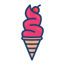 colorful, dessert food, ice cream svg vector icon