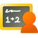 chalkboard, o, person icon