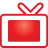 basic, red, television icon