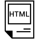 document, extension, html, name svg vector icon