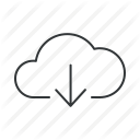 arrow, cloud, data, down, download, info, storage icon