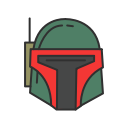 bounty hunter, robot, spacecraft, starwars svg vector icon