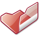 folder,red,open icon