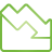 area, basic, chart, down, green icon