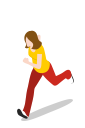female, girl, people, running, user, woman svg vector icon
