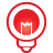 basic, bulb, light, red icon
