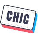 chic, chik, layer, photo, sticker, word svg vector icon