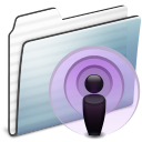 podcast,folder,graphite,stripe icon