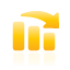 bar, chart, down, yellow icon