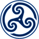 blue,wheeled,triskelion,knot,knotting icon