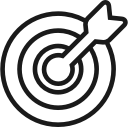 achieve, aim, bullseye, goal, marketing, target svg vector icon
