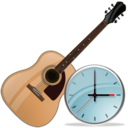 guitar,clock,instrument,alarm,time,history,alarm clock icon