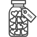 heart, hearts, jar, love, romantic, valent, valentine, valentines svg vector icon