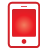 basic, mobile, red icon