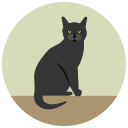 angry, black cat, halloween svg vector icon