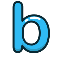 b, blue, letter, lowercase svg vector icon