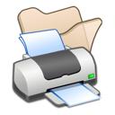 beige, folder, printer icon