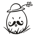 decorative, easter, egg, flower, fragile, hat, mustache svg vector icon