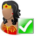 wonderwoman,ok,hero,cartoon,right,yes,correct,next,forward,arrow icon