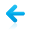 arrow, blue, left icon