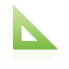 green, ruler, triangle icon