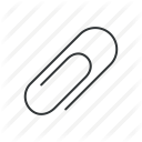 attach, attachment, clip, office, paper clip, paperclip, stationery icon