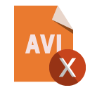 file,format,avi,cross icon