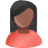 user,female,black,red,profile,member,person,people,human,woman,account icon