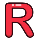 letter, letters, r, red, study svg vector icon