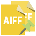 file,format,aiff,push,pin icon