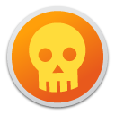 skull,orange icon