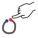 gestureworks, letter, o, stroke, uppercase icon