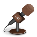 brown, foam, mic icon
