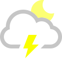 cloud, lightning, moon svg vector icon