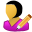 edit, female, user icon