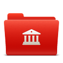 folder, library, new, red, soda icon
