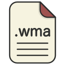 document, extension, file, format, video, wma svg vector icon