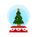 christmas, decorations, globe, merry, snow, tree svg vector icon