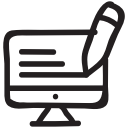 content, copywriting, editing, optimization, paper, pencil, writing svg vector icon